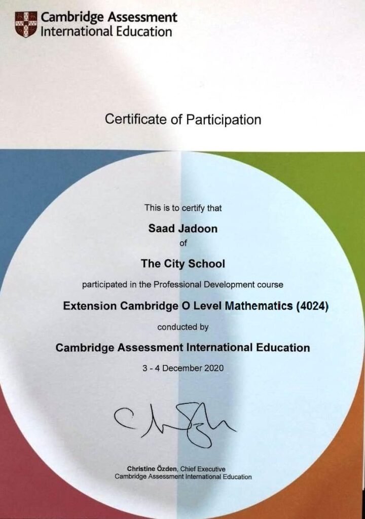 Cambridge certifed tutor for O level Math in Islamabad 